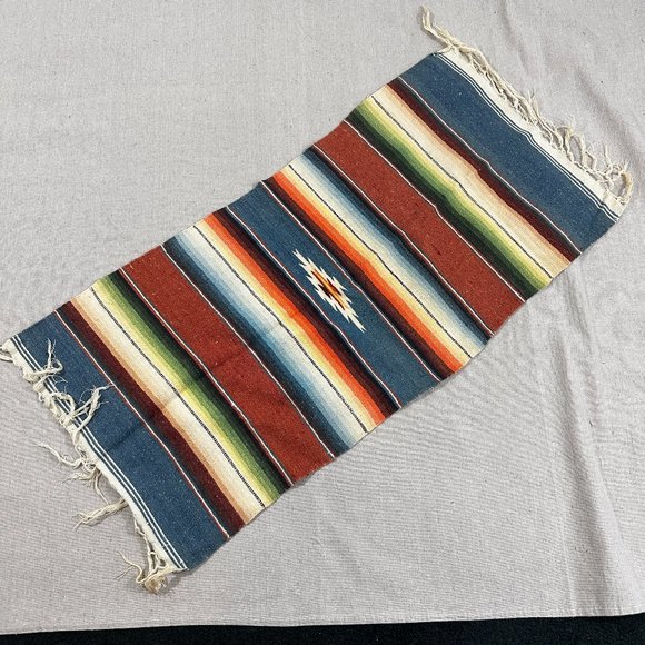 Vintage Other - Vintage Chimayo Southwestern Small Rug Woven Wool New Mexico Table Runner